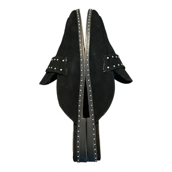 Aldo Stud Keeper Mules Womens Size 6 Slip on Slide Loafer Black Suede Flat - Picture 6 of 9